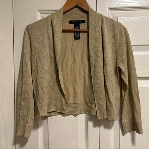 Cropped cream and gold cardigan